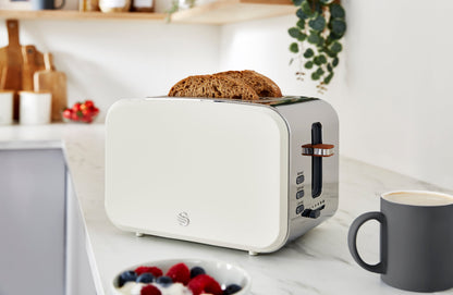 5055322531560 SWAN 2 Slice Nordic Style Toaster - White ST14610WHTN Brambles Cookshop 2