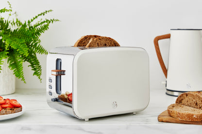 5055322531560 SWAN 2 Slice Nordic Style Toaster - White ST14610WHTN Brambles Cookshop 3