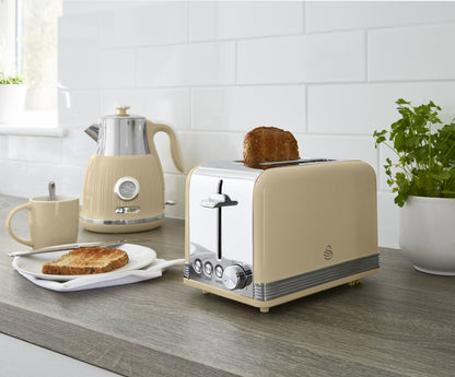 5055322520526 SWAN Retro 2 Slice S/S Toaster - Cream ST19010CN Brambles Cookshop 3