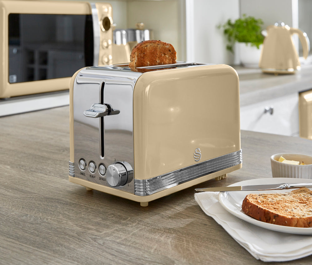 5055322520526 SWAN Retro 2 Slice S/S Toaster - Cream ST19010CN Brambles Cookshop 7