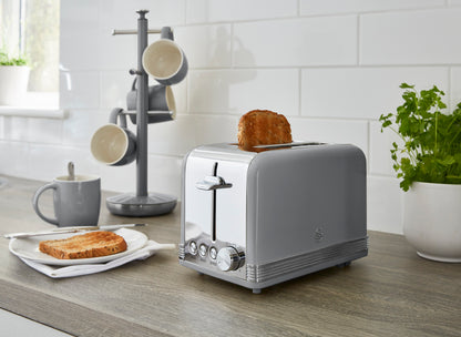 5055322520564 SWAN Retro 2 Slice S/S Toaster - Grey ST19010GRN Brambles Cookshop 5