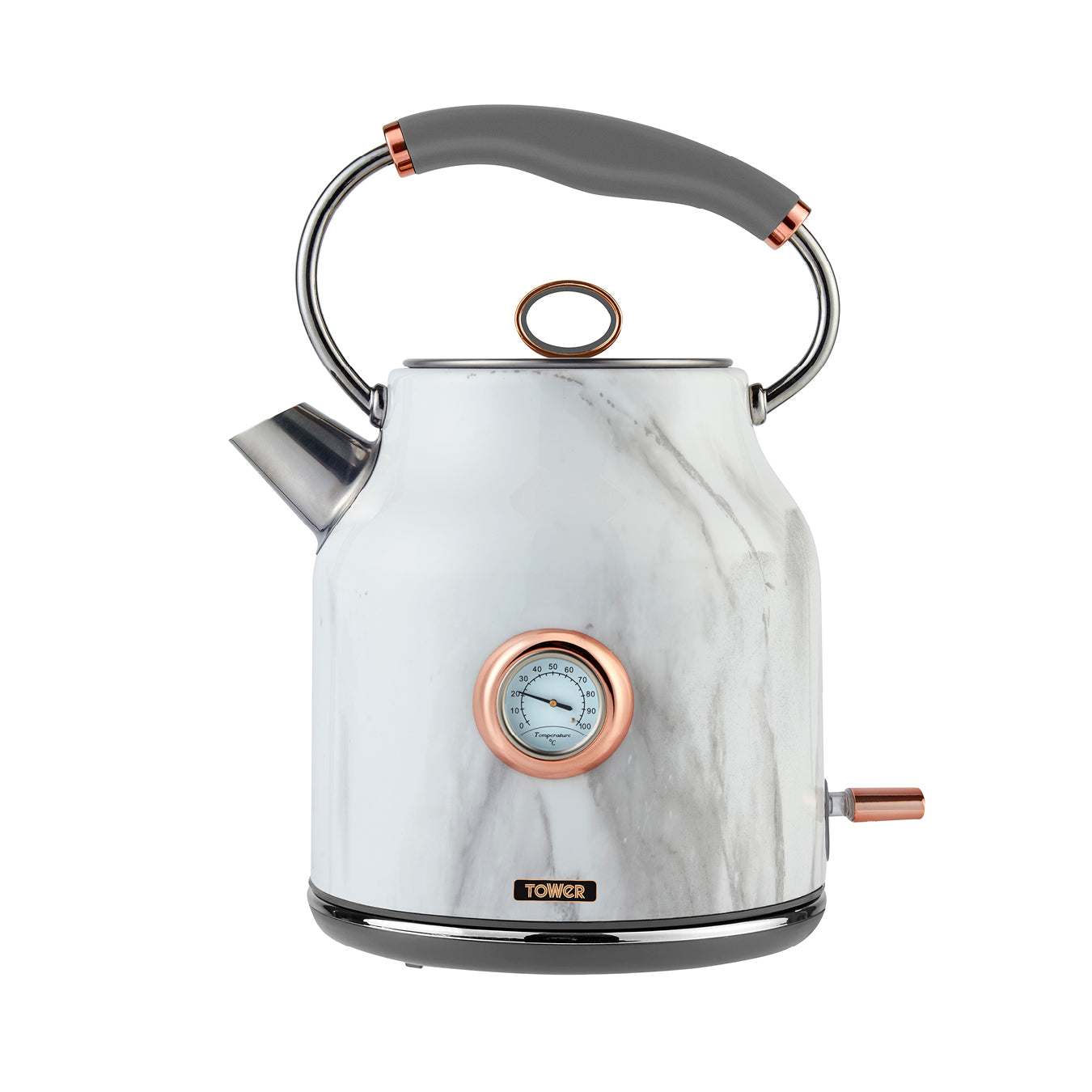 5056032938526 TOWER Bottega 3Kw 1.7L Stainless Steel Kettle Marble T10020WMRG Brambles Cookshop 1