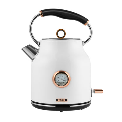 5056032924901 TOWER Bottega 3KW 1.7 Litre Stainless Steel Kettle White T10020W Brambles Cookshop 1