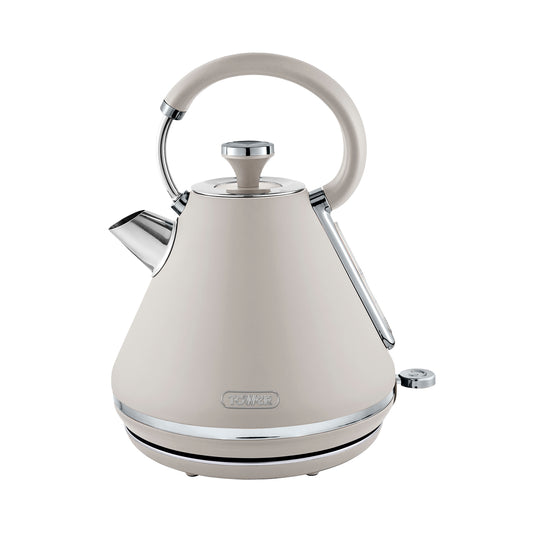 5056462343617 TOWER Cavaletto 1.7L Pyramid Kettle 3KW Latte Chrome Accents T10044MSH Brambles Cookshop 1