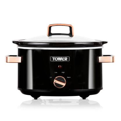 5056032941571 TOWER Infinity 3.5 Litre Slow Cooker with Rose Gold Accents T16018RG Brambles Cookshop 1