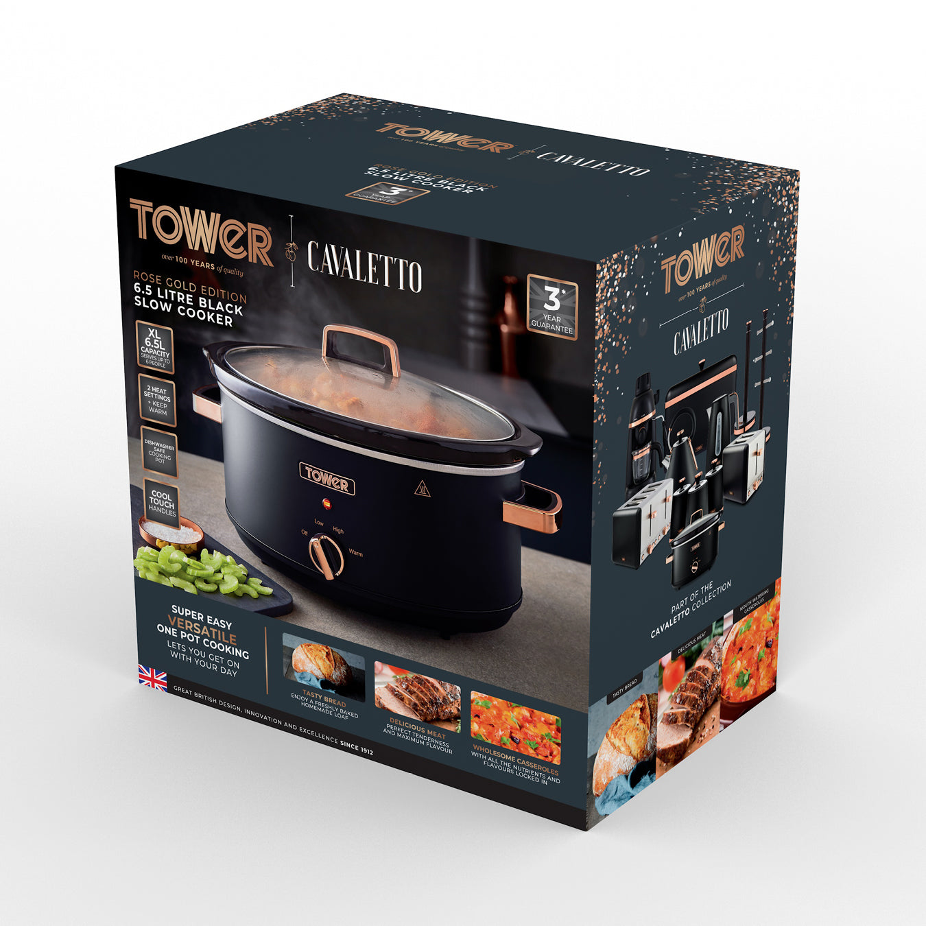 5056462300443 TOWER Cavaletto 6.5 Litre Slow Cooker Black T16043BLK Brambles Cookshop 10