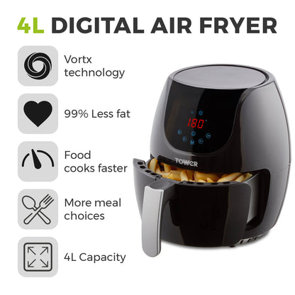 5056032925434 TOWER 1500W 4.3 Litre Digital Air Fryer T17024 Brambles Cookshop 4