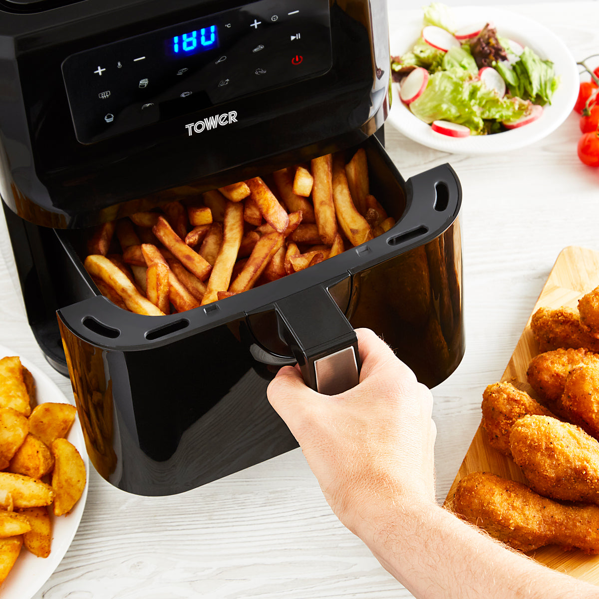 5056462313771 TOWER Vortx 5L Digital Single Basket Air Fryer Black T17089 Brambles Cookshop 8