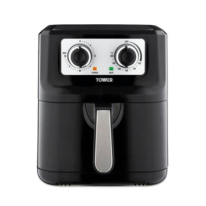 5056462313795 TOWER Vortx 5L Manual Single Basket Air Fryer Black T17090 Brambles Cookshop 1