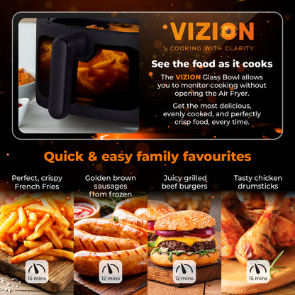 5056462355276 TOWER Vortx Vizion 6L Air Fryer with Colour Display Digital T17124 Brambles Cookshop 4