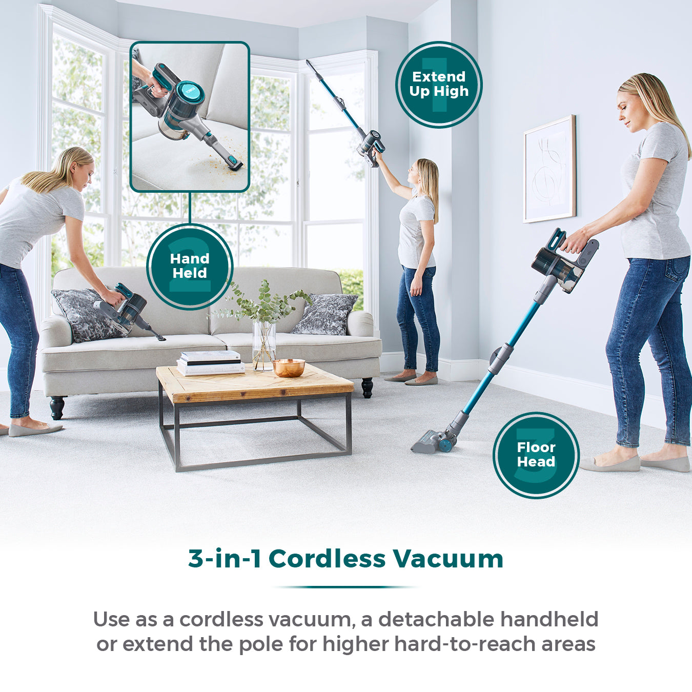 5056462346816 TOWER VL80 Flexi Cordless Vacuum Cordless 3-IN-1 Vacuum Cleaner T513011PETS Brambles Cookshop 3