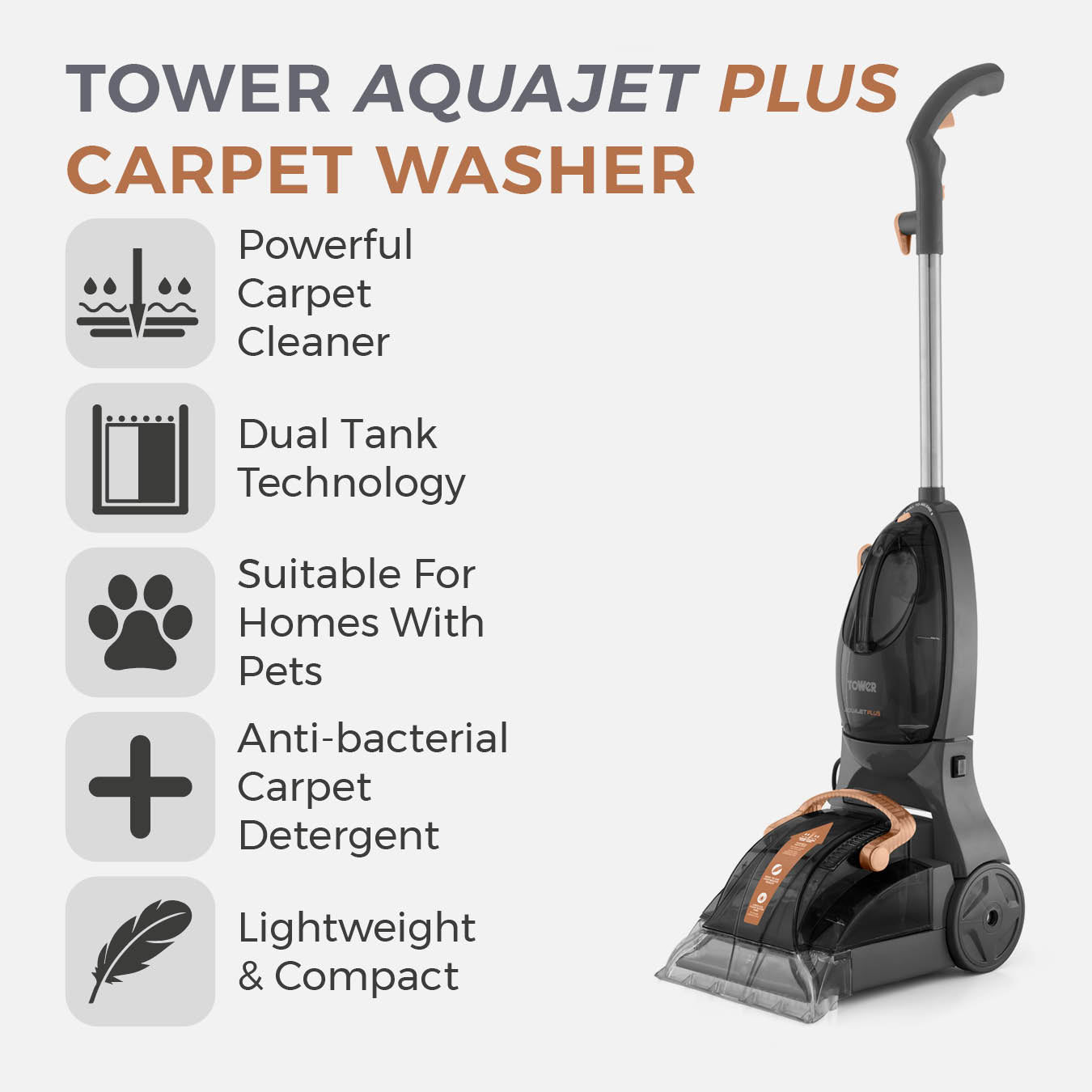 5056032991774 TOWER Aquajetplus Carpet Washer T548003 Brambles Cookshop 2