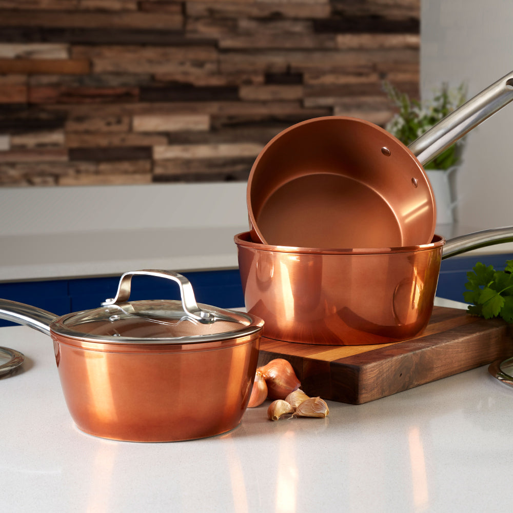 5056032933040 TOWER Copper Forged 3 Piece Saucepans T800017 Brambles Cookshop 6