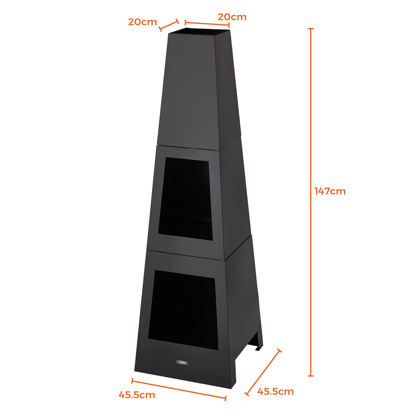 5056032995963 TOWER Obelisk Wood Burner Chimnea With Log Burner T978509 Brambles Cookshop 9