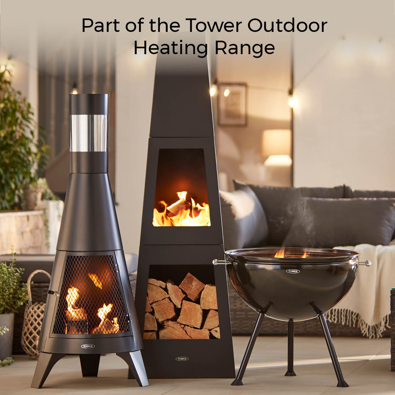 5056032995963 TOWER Obelisk Wood Burner Chimnea With Log Burner T978509 Brambles Cookshop 10