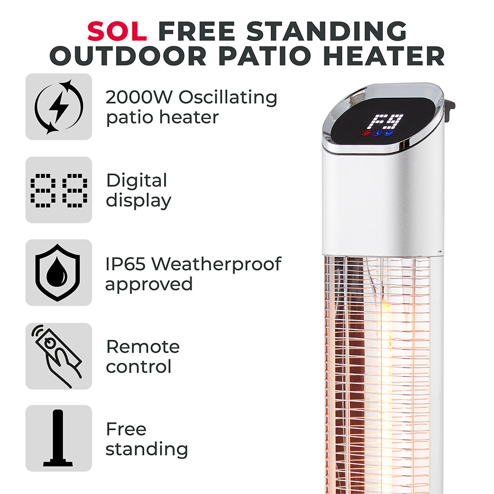 5056462307435 TOWER SOL 2000W Patio Heater T978519 Brambles Cookshop 2