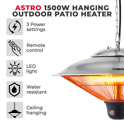 5056462307442 TOWER Astro 1.5KW Hanging Patio Heater T978520 Brambles Cookshop 2