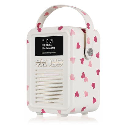 5060169715691 VQ Retro Mini DAB Radio Emma Bridgewater Pink Hearts VQMINIEBPH Brambles Cookshop 4