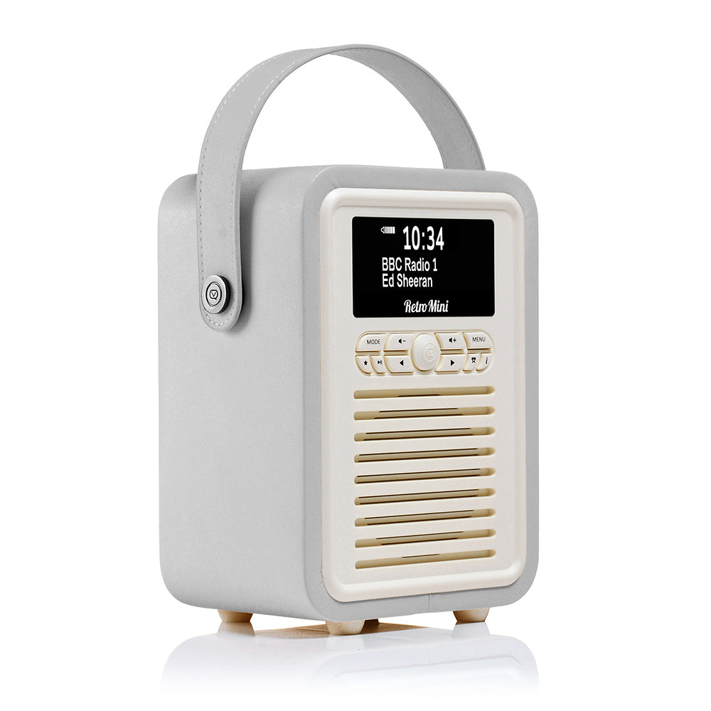 5060470531805 VQ Retro Mini DAB Radio Light Grey VQMINILG Brambles Cookshop 1