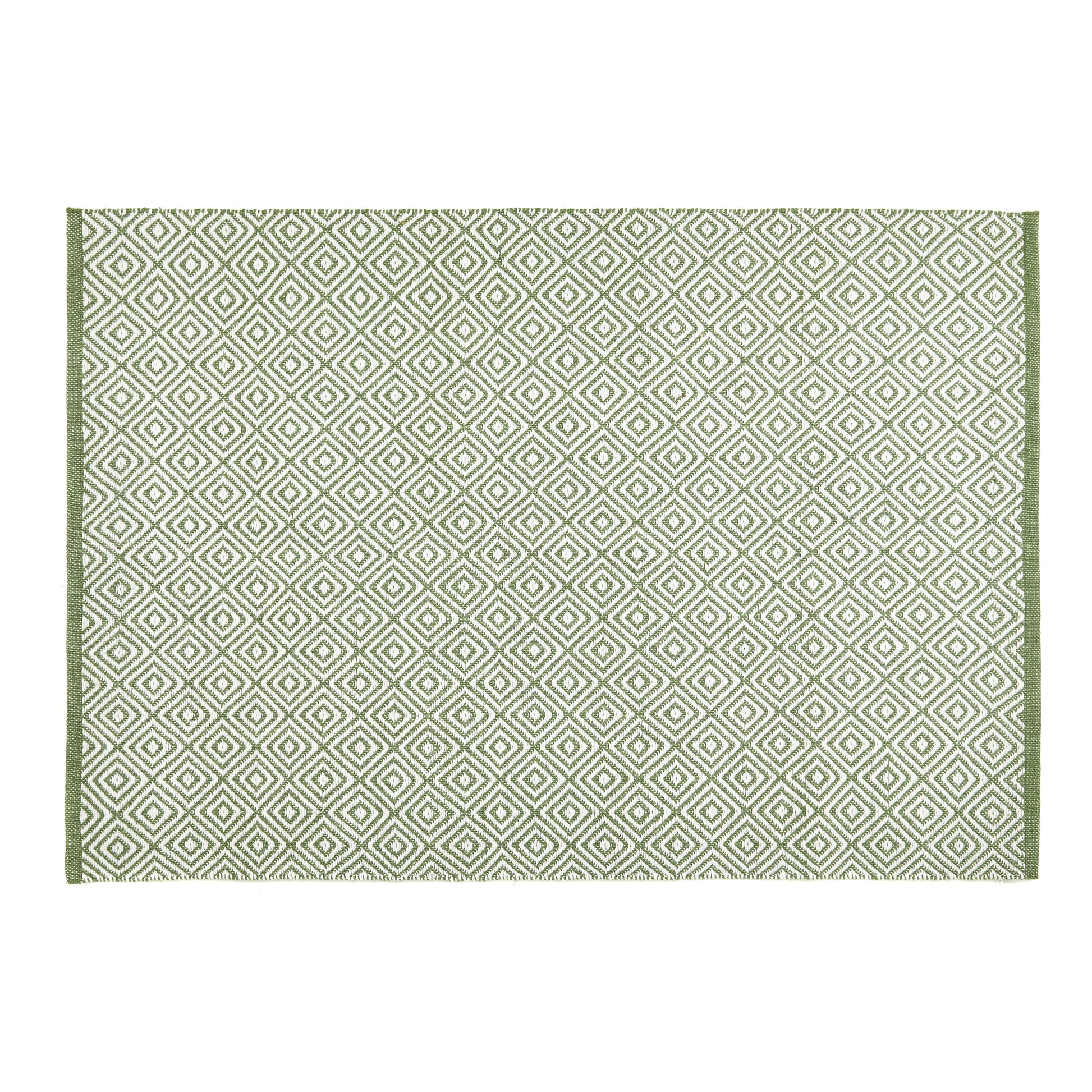 5026134603462 PT603462 Hug Rug Woven Diamond Rug Dark Green 120X170cm