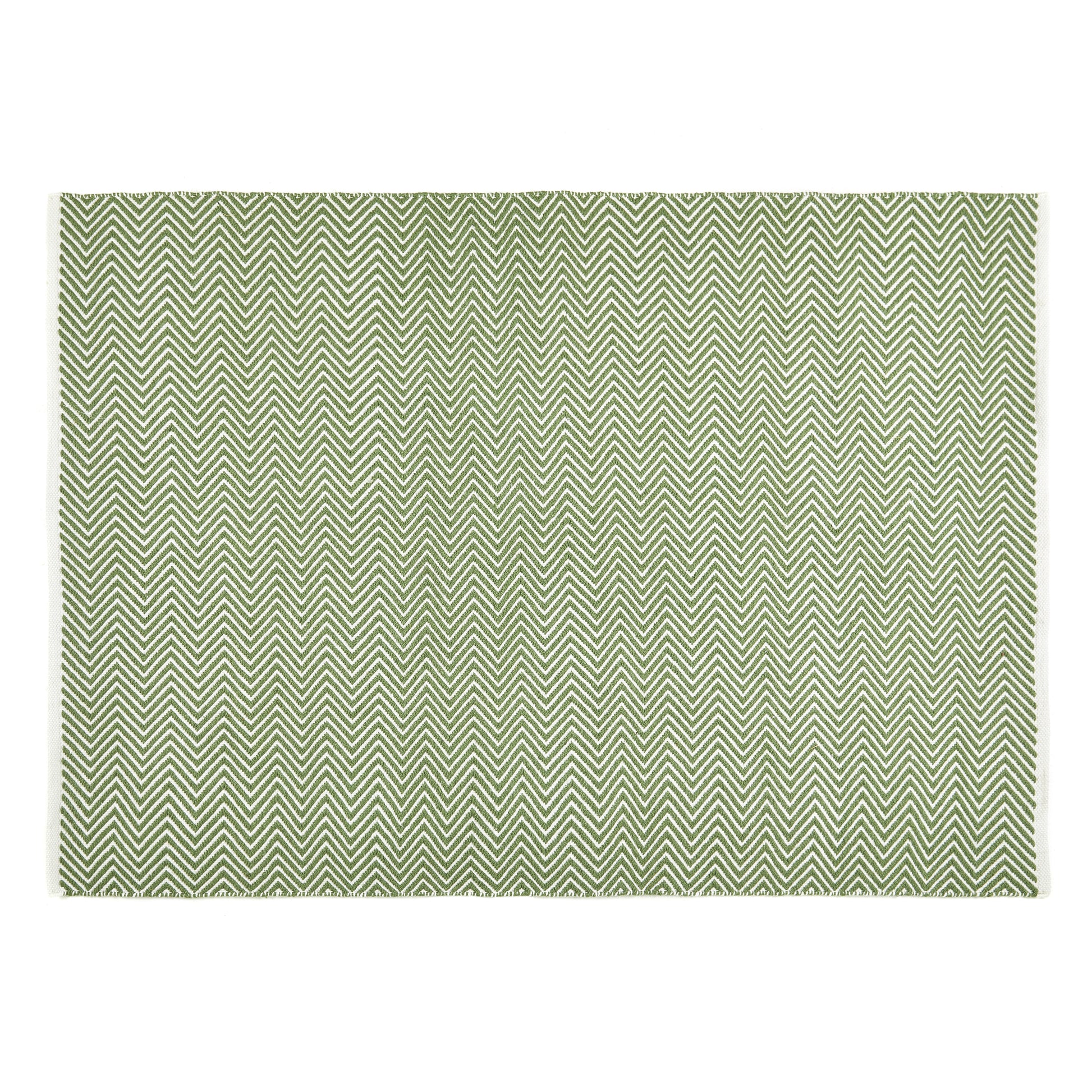 5026134603516 PT603516 Hug Rug Woven Herringbone Rug Dark Green 080X150cm