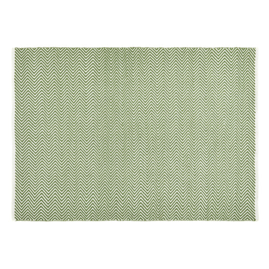 5026134603516 PT603516 Hug Rug Woven Herringbone Rug Dark Green 080X150cm