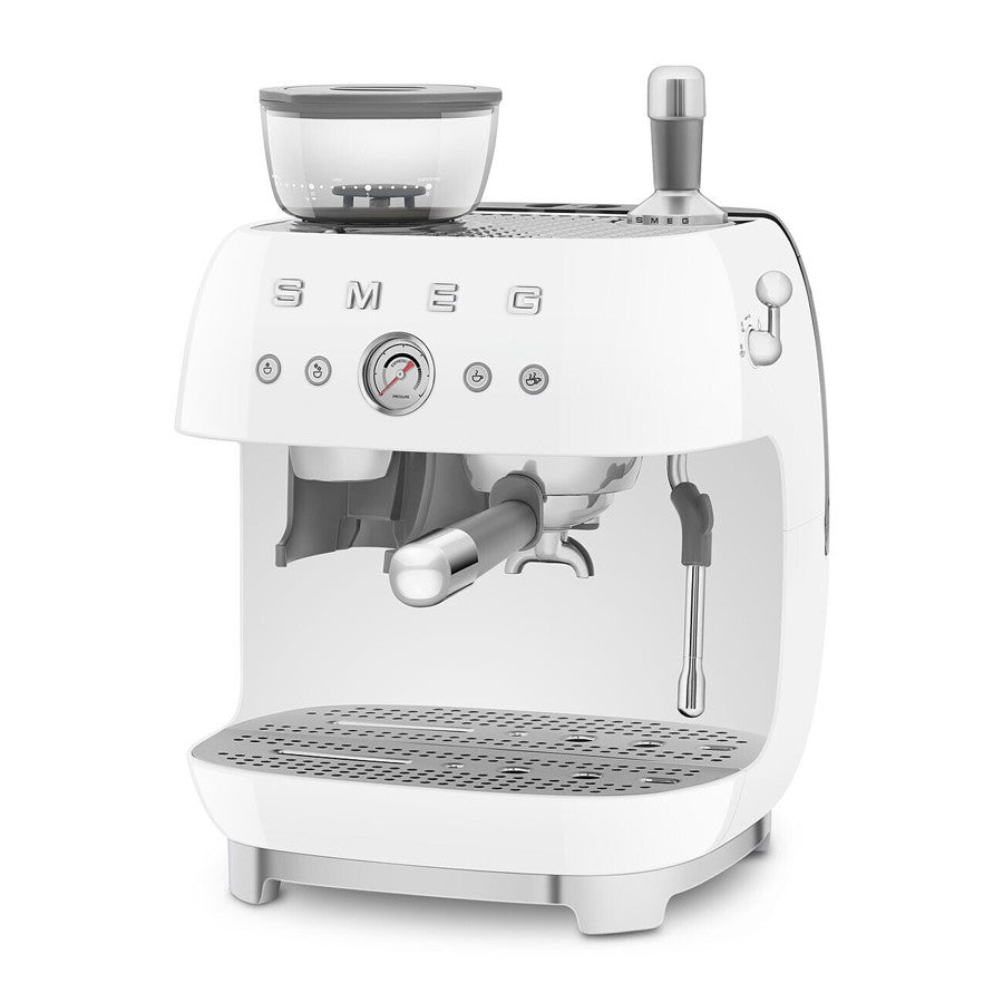 8017709329976 SMEG EGF03 Espresso Coffee Machine with Grinder in White EGF03WHUK Brambles Cookshop 2