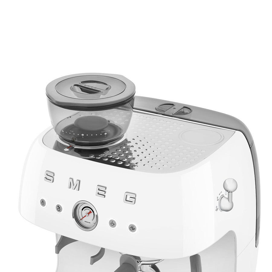 8017709329976 SMEG EGF03 Espresso Coffee Machine with Grinder in White EGF03WHUK Brambles Cookshop 6