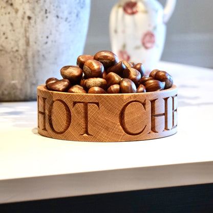 Engraved Round Chestnut Bowl  by Make Me Something Special