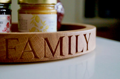 Personalised Round Wooden Tray  by Make Me Something Special