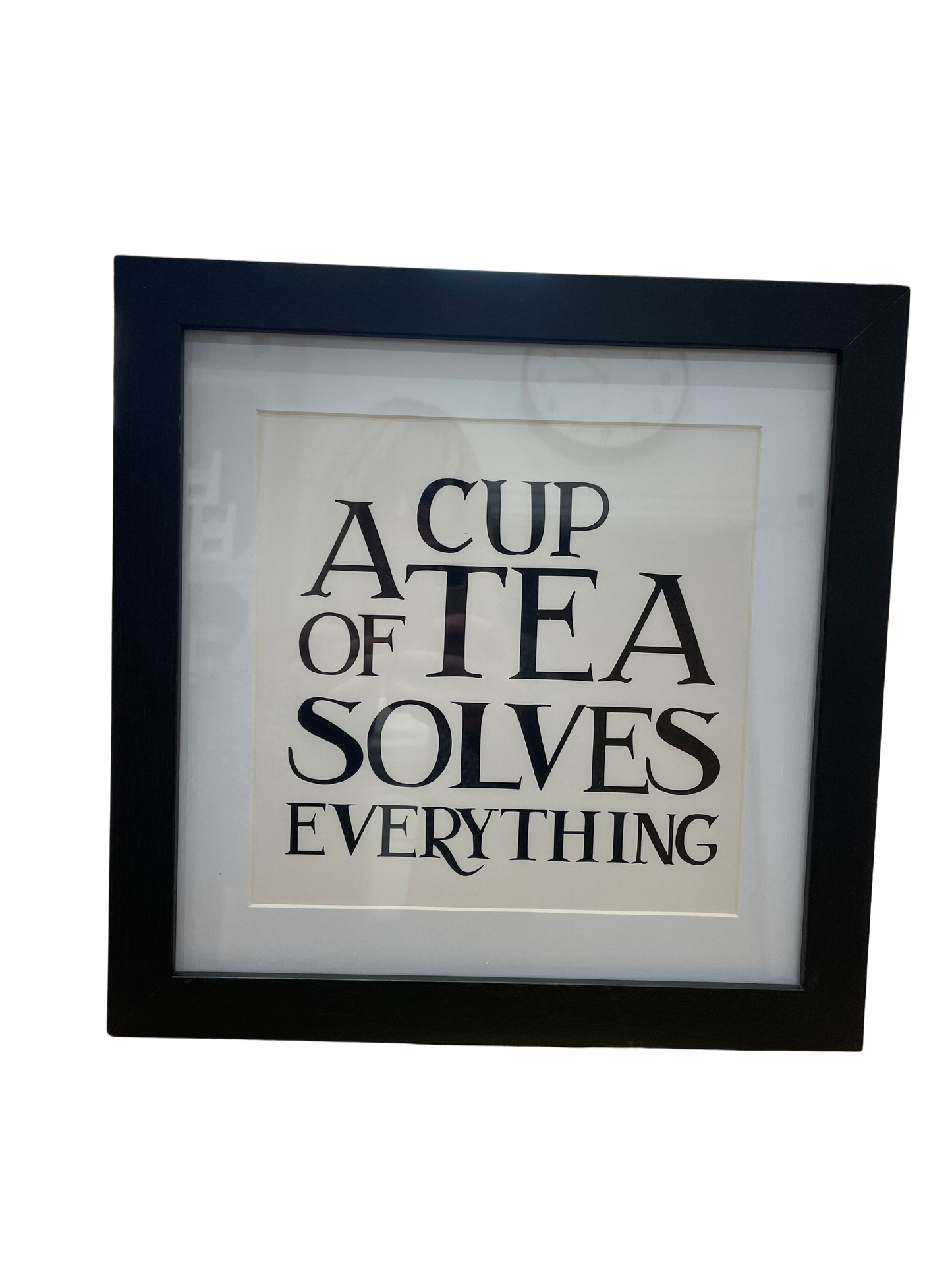 Framed Phrase Prints - Black Toast - A Cup of Tea Solves Everything
