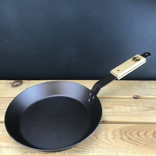 Netherton Foundry 10” (26cm) Spun Iron Frying Pan from Brambles Cookshop Audlem Cheshire Best Frying Pan Skillet Heavy Duty hand made in Britain naturally non stick with flax oil.