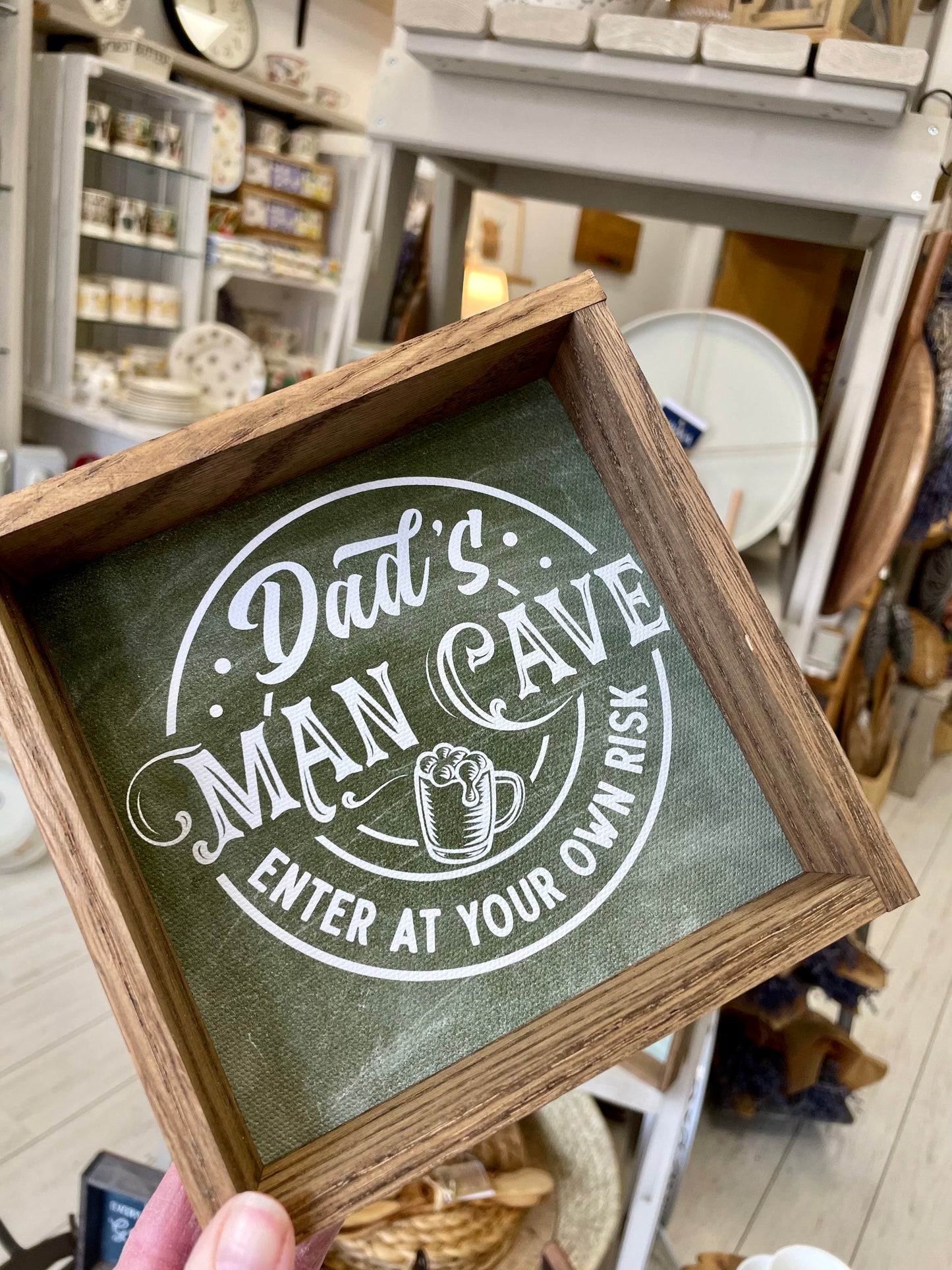 Hangout Home Dad's Man Cave Wooden sign