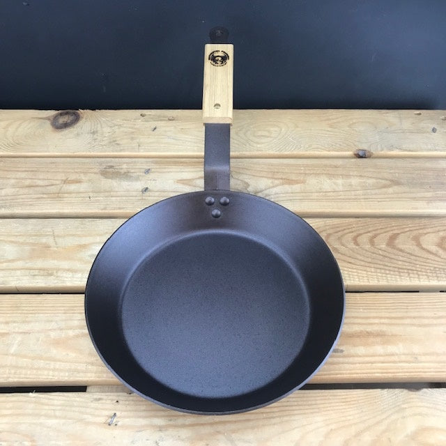 Netherton Foundry 10” (26cm) Spun Iron Frying Pan from Brambles Cookshop Audlem Cheshire Best Frying Pan Skillet Heavy Duty hand made in Britain naturally non stick with flax oil.