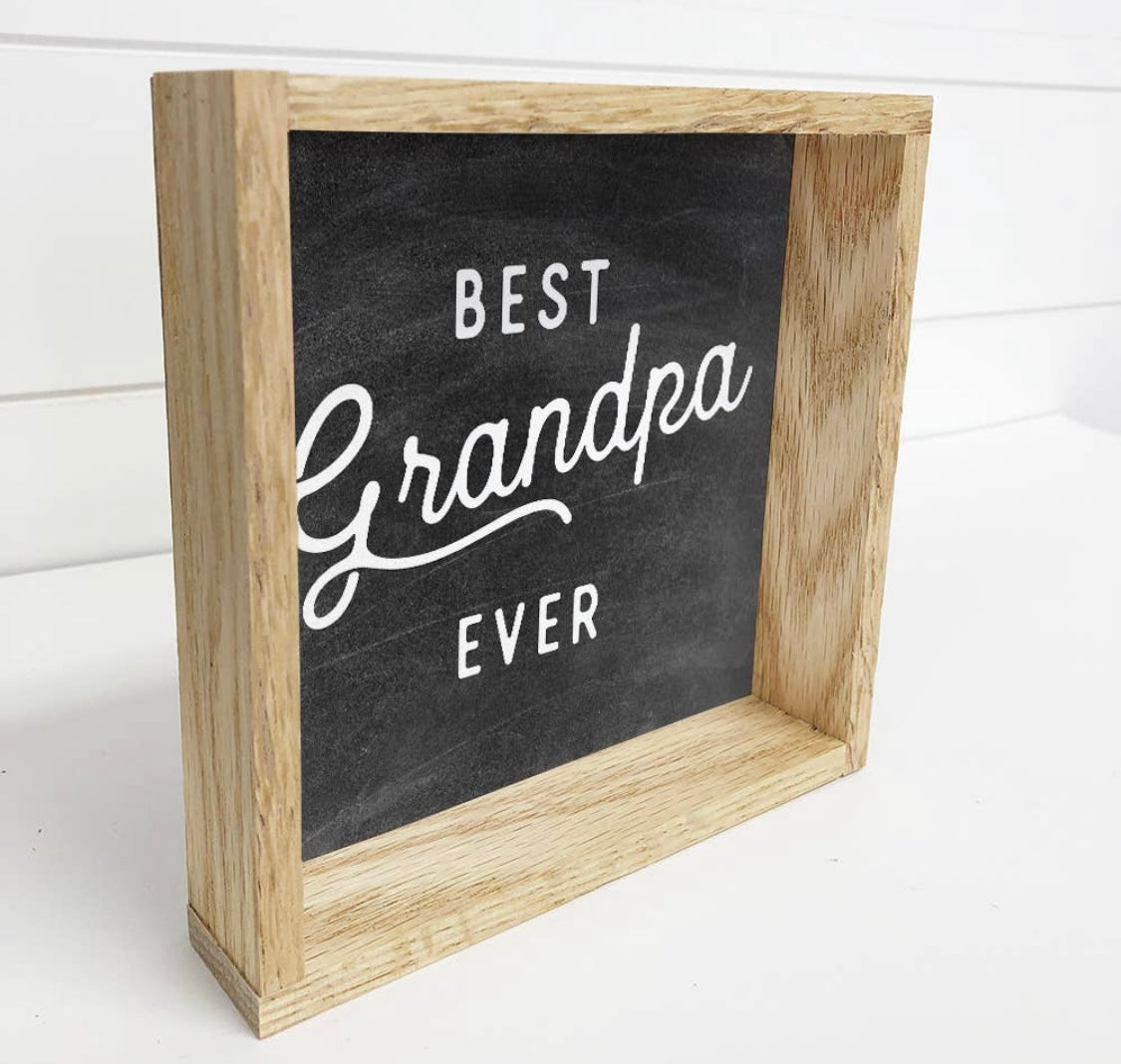 Hangout Home Best Grandpa Ever - Wood Sign For Fathers Day / Grandparent
