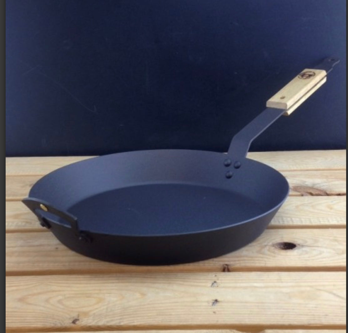12" (30cm)Spun Iron Frying Pan with front handle