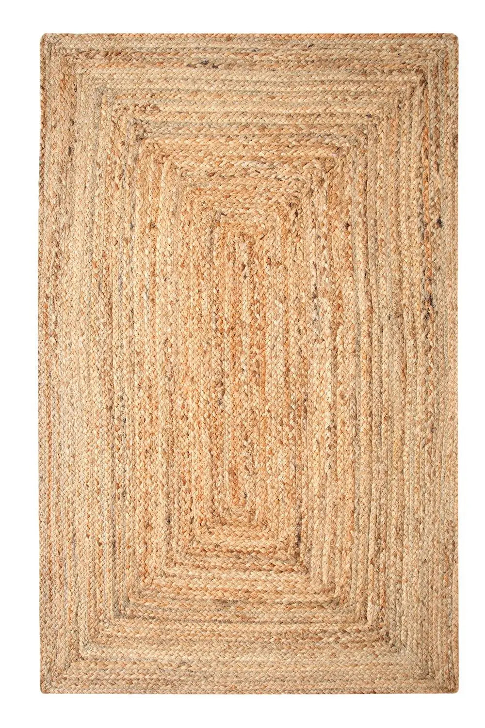 DHAKA Kitchen Rug Hand Woven Flat Braided Jute Beige Mat 120 x 180