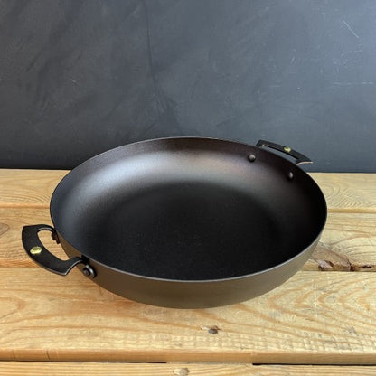 11" (28cm) Chef's Prospector Pan; spun iron, double handle