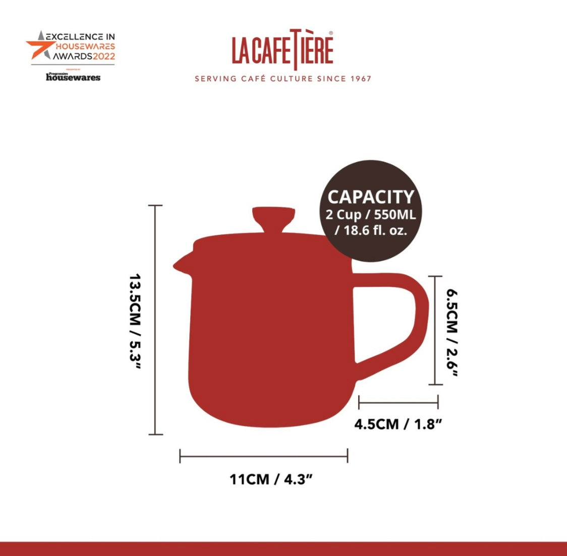 La Cafetière Loose Leaf Glass Teapot, 2 Cup