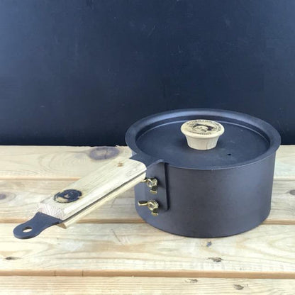 6" (15cm) Spun Iron Glamping Pot with lid
