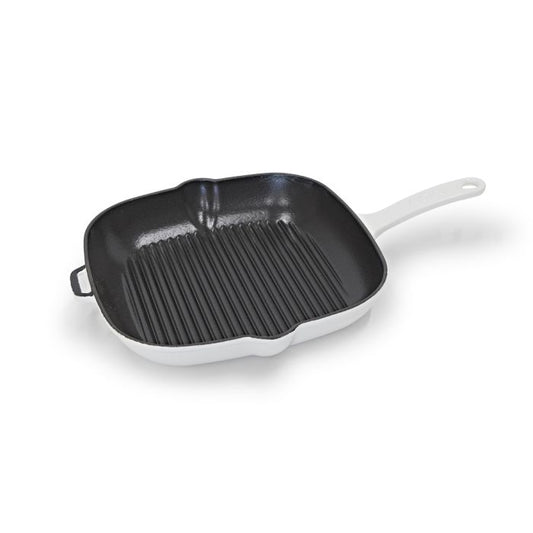 W3949 AGA Cast Iron Square grill pan white