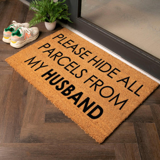 Artsy Mats Extra Large Please Hide the Parcels from my Husband Doormat 90 x 60 CM 9501878331155