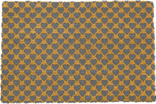 Artsy Mats Grey Heart Pattern Doormat  60 x 40 CM 9505422119480
