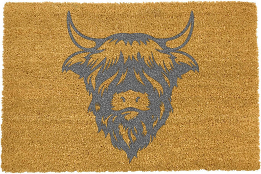 Artsy Mats Grey Highland Cow Doormat  60 x 40 CM 9505438636858