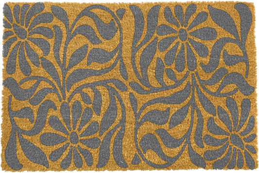 Artsy Mats Grey Flower Swirls Doormat 60 x 40 CM 9506213925853