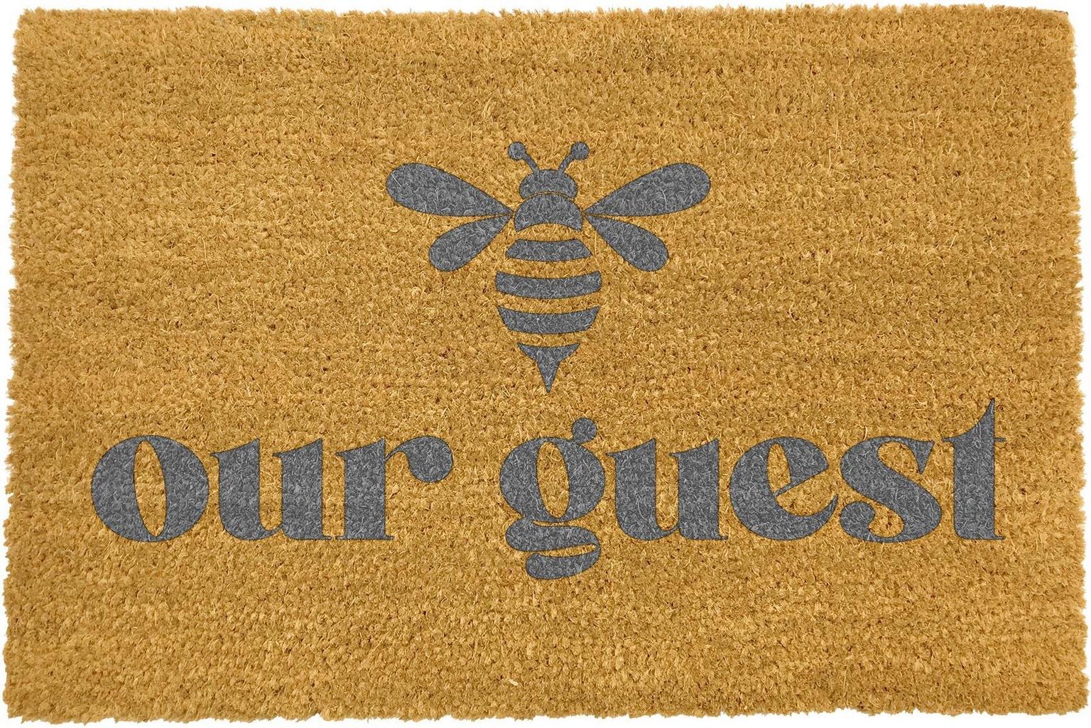 Artsy Mats Grey Bee our Guest Doormat  60 x 40 CM 9507359373430