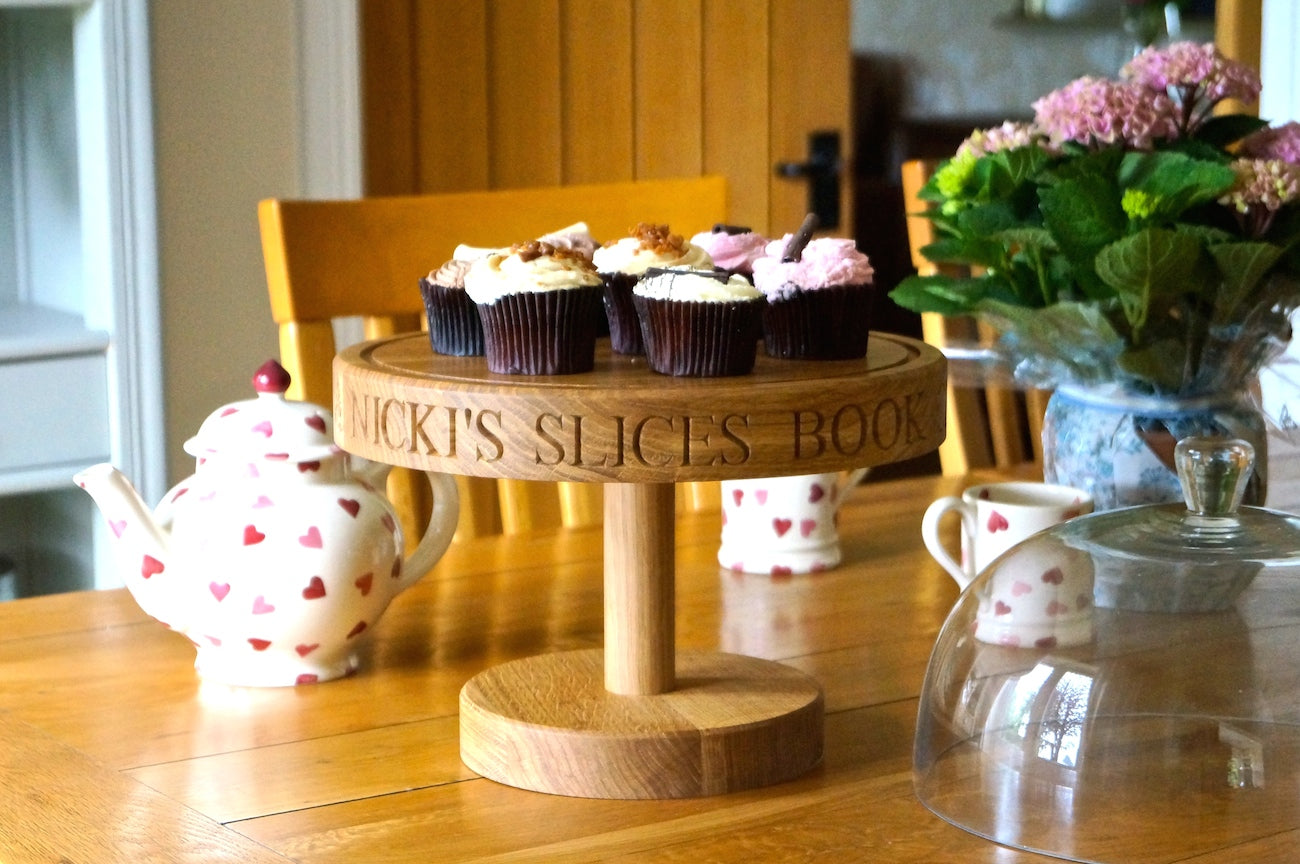 Personalised Wooden Cake Stand Dome by Make Me Something Special (With Stand)