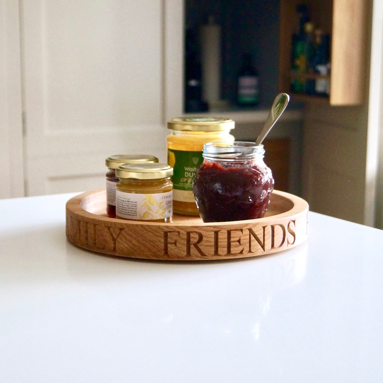 Personalised Round Wooden Tray  by Make Me Something Special