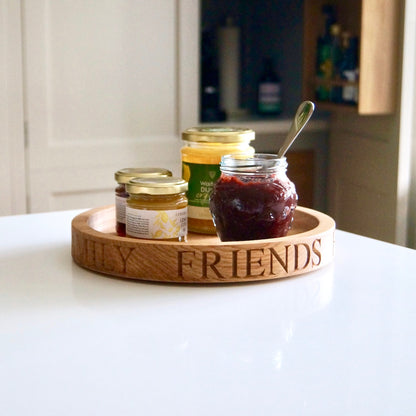 Personalised Round Wooden Tray  by Make Me Something Special