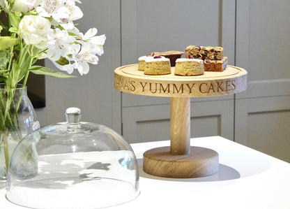 Personalised Wooden Cake Stand Dome by Make Me Something Special (With Stand)